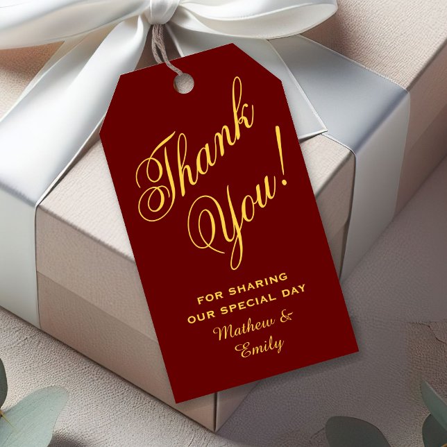 Personalisiert Red Gold Vielen Dank Gastgeschenk H Geschenkanhänger (Von Creator hochgeladen)
