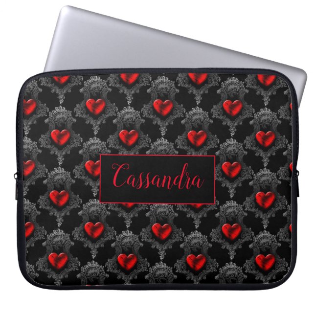 Personalisiert Red Goth Heart Laptopschutzhülle (Vorderseite)