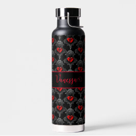 Personalisiert Red Goth Heart Trinkflasche