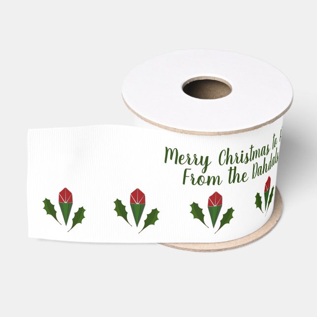 Personalisiert Red & Green Elegante Weihnachten Ripsband (Spule)