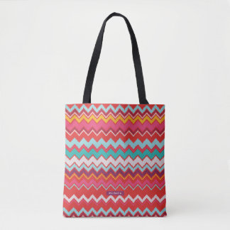 Personalisiert Red Ikat Zickzack Pattern Bridesmai Tasche