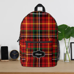 Personalisiert Red Kariert Rucksack