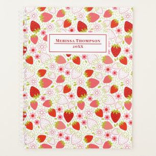 Personalisiert Red Strawberry Pattern Planer