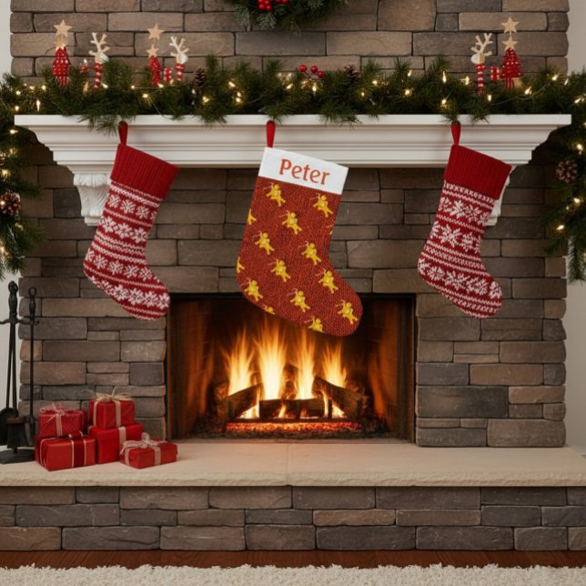 Personalisiert Red Tartan Weihnachtsmann Strumpf Kleiner Weihnachtsstrumpf (Von Creator hochgeladen)