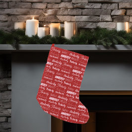 Personalisiert Red Typografy Name Schriftart Niedl Kleiner Weihnachtsstrumpf