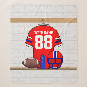 Personalisiert Red White Football Jersey Sherpadecke