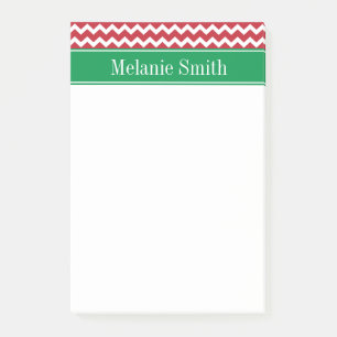 Personalisiert Red Zickzack Holiday Weihnachten Post-it Klebezettel