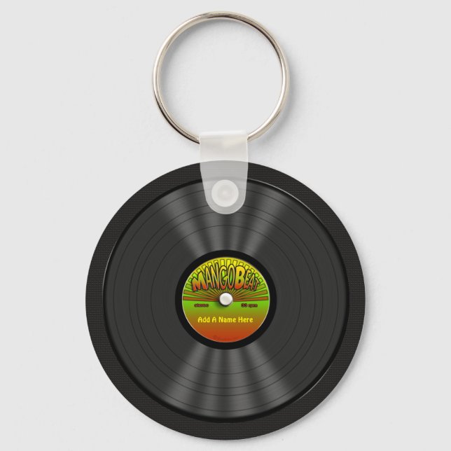 Personalisiert Reggae Vinyl Record Schlüsselanhänger (Vorderseite)