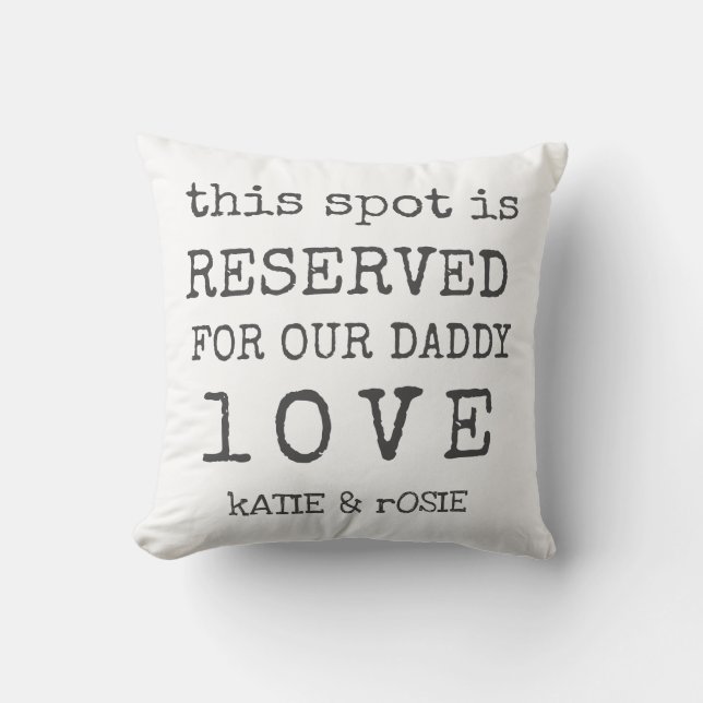 Personalisiert reserviert für Daddy Kissen (Vorderseite)