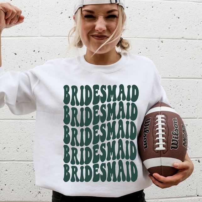 Personalisiert Retro Boho Emerald Green Bacheloret Sweatshirt (Von Creator hochgeladen)