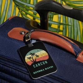 Personalisiert Retro Cancun Souvenir Gepäckanhänger
