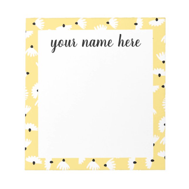 Personalisiert Retro Chamomile Notepad Notizblock (Vorderseite)