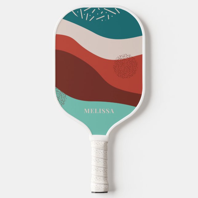 Personalisiert Retro Chic Pickleball Schläger (Vorderseite)