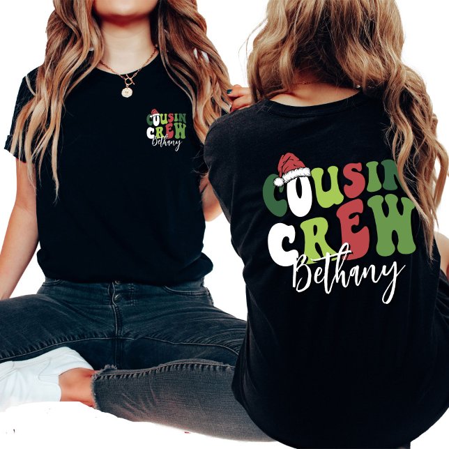 Personalisiert Retro Cousin Crew Weihnachten Match Tri-Blend Shirt (Von Creator hochgeladen)
