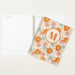 Personalisiert Retro Daisy Floral Monogram Planer