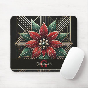 Personalisiert Retro Flora Art Deco Poinsettia Mousepad