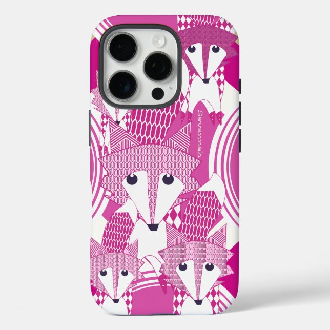 Personalisiert Retro Fox Art Pink Retro iPhone 5 title_seo2 (Rückseite)