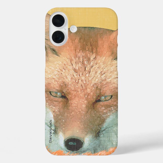 Personalisiert Retro Fox Art Retro iPhone 7 Plus iPhone 16 Plus Hülle (Rückseite)