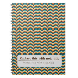 Personalisiert Retro Funky Orange-Aquamarin Notizblock