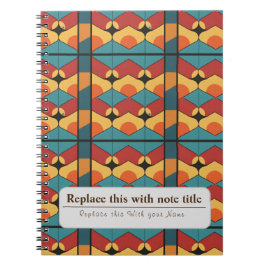 Personalisiert Retro Funky Orange-Aquamarin Notizblock