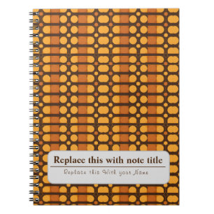 Personalisiert Retro Funky Orange-Brown Notizblock