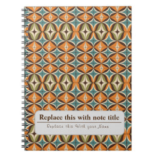 Personalisiert Retro Funky Orange-Brown Notizblock
