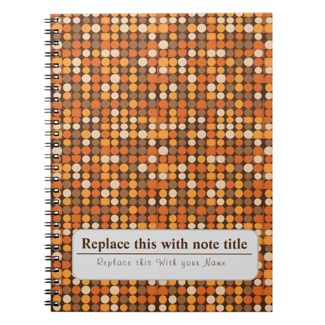 Personalisiert Retro Funky Orange-Brown Notizblock (Vorderseite)