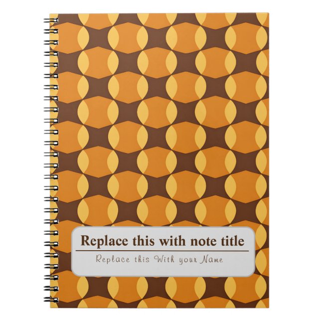 Personalisiert Retro Funky Orange-Brown Notizblock (Vorderseite)