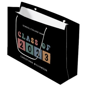 Personalisiert Retro-Klasse 2023 Abschluss Niedlic Große Geschenktüte