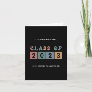 Personalisiert Retro-Klasse 2023 Abschluss Niedlic Karte