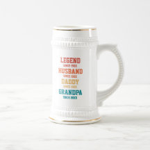 Personalisiert Retro Legend Husband Daddy Grandpa