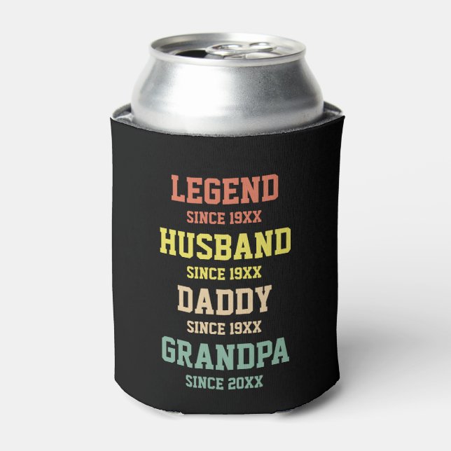 Personalisiert Retro Legend Husband Daddy Grandpa Dosenkühler (Kanne Vorderseite)