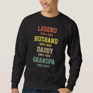 Personalisiert Retro Legend Husband Daddy Grandpa  Sweatshirt