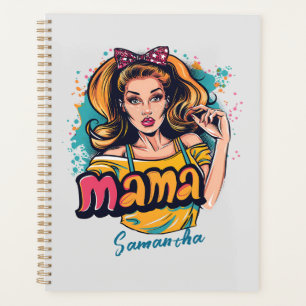 Personalisiert Retro Mama Pop Art. 10 Planer
