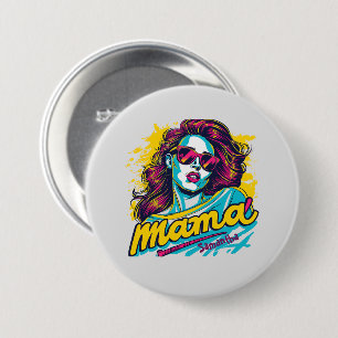 Personalisiert Retro Mama Pop Art. 12 Button