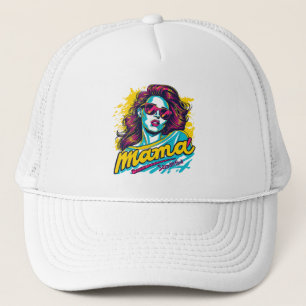 Personalisiert Retro Mama Pop Art. 12 Truckerkappe