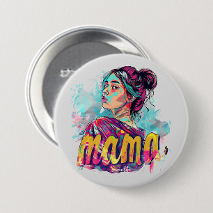 Personalisiert Retro Mama Pop Art. 13 Button