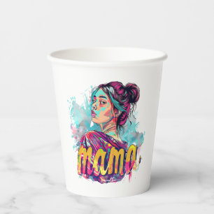 Personalisiert Retro Mama Pop Art. 13 Pappbecher
