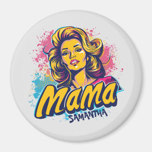 Personalisiert Retro Mama Pop Art. 14 Magnet