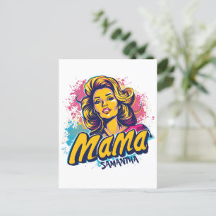 Personalisiert Retro Mama Pop Art. 14 Postkarte