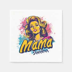 Personalisiert Retro Mama Pop Art. 14 Serviette