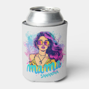 Personalisiert Retro Mama Pop Art. 15 Dosenkühler