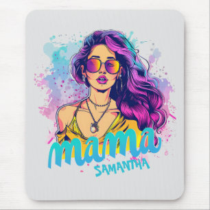 Personalisiert Retro Mama Pop Art. 15 Mousepad