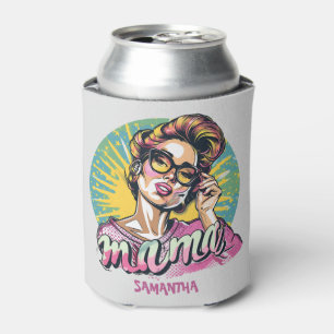 Personalisiert Retro Mama Pop Art. 16 Dosenkühler