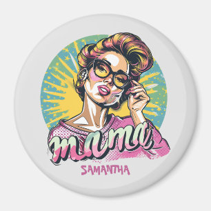 Personalisiert Retro Mama Pop Art. 16 Magnet