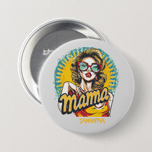Personalisiert Retro Mama Pop Art. 17 Button
