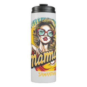 Personalisiert Retro Mama Pop Art. 17 Thermosbecher