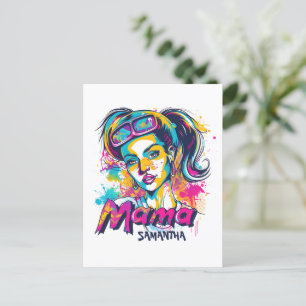 Personalisiert Retro Mama Pop Art (18) Postkarte