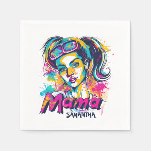 Personalisiert Retro Mama Pop Art. 18 Serviette