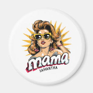Personalisiert Retro Mama Pop Art 1 Magnet
